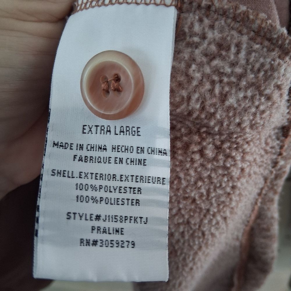 Thread & Supply Praline Color Button-Up Fleece Shirt Shacket Jacket Sz XL - Picture 9 of 15